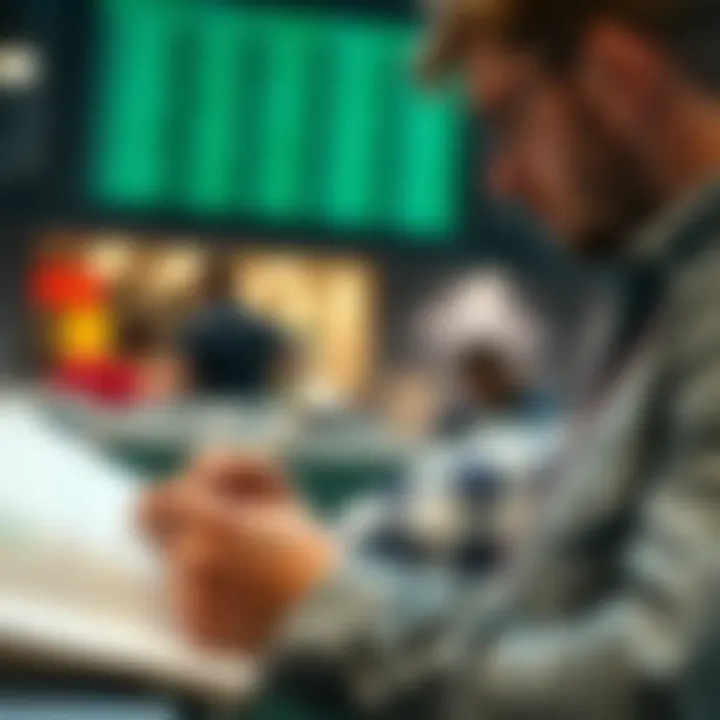 A person analyzing lottery strategies with a notebook