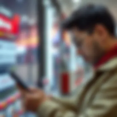 A person analyzing lotto numbers on a digital device