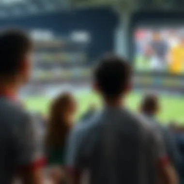 Group of fans watching the Asian Cup on a big screen
