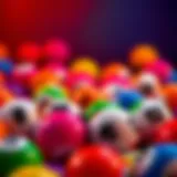 Colorful lottery balls representing chance