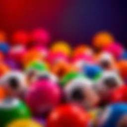 Colorful lottery balls representing chance