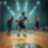 Strategic basketball play on the court