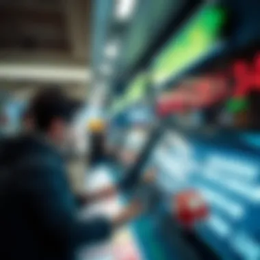 A person checking lottery numbers on a screen