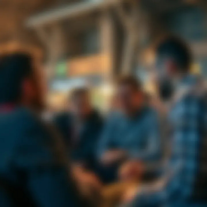 A community gathering discussing betting strategies