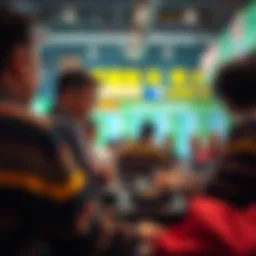 Diverse players engaged in strategic betting.