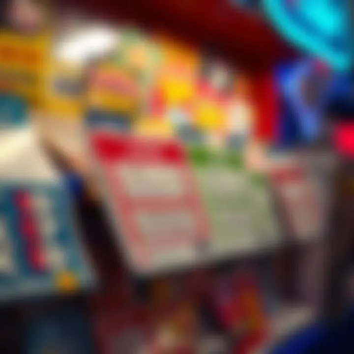 Visual representation of various instant lottery tickets