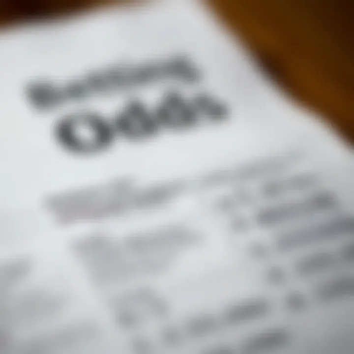 A close-up of a betting slip with odds