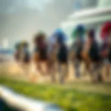 Dynamic horse racing event capturing the excitement of the race