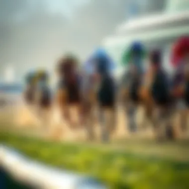 Dynamic horse racing event capturing the excitement of the race