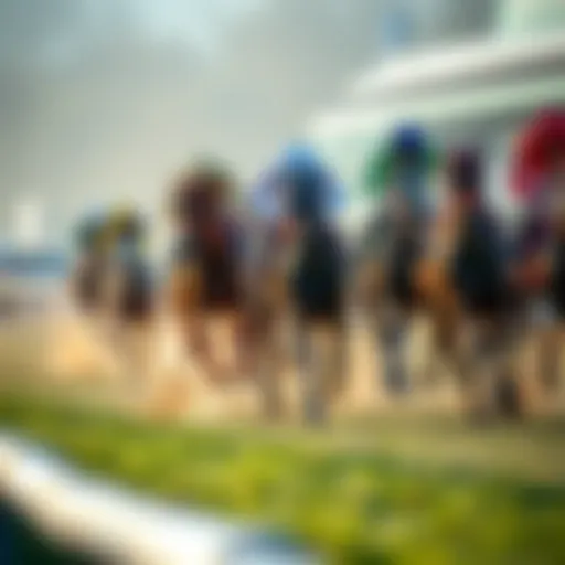 Dynamic horse racing event capturing the excitement of the race