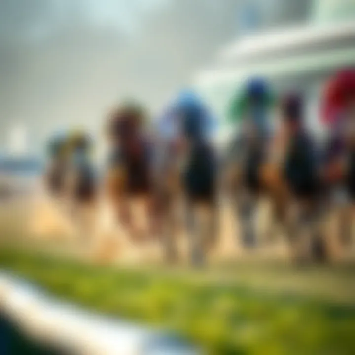 Dynamic horse racing event capturing the excitement of the race