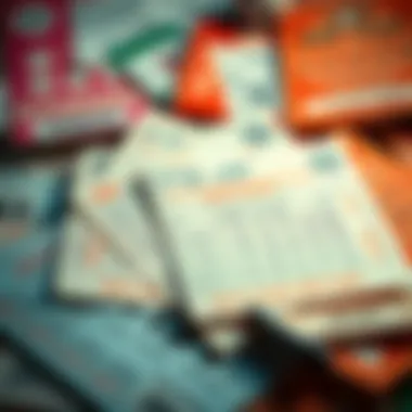A collage of lottery tickets and sports betting slips