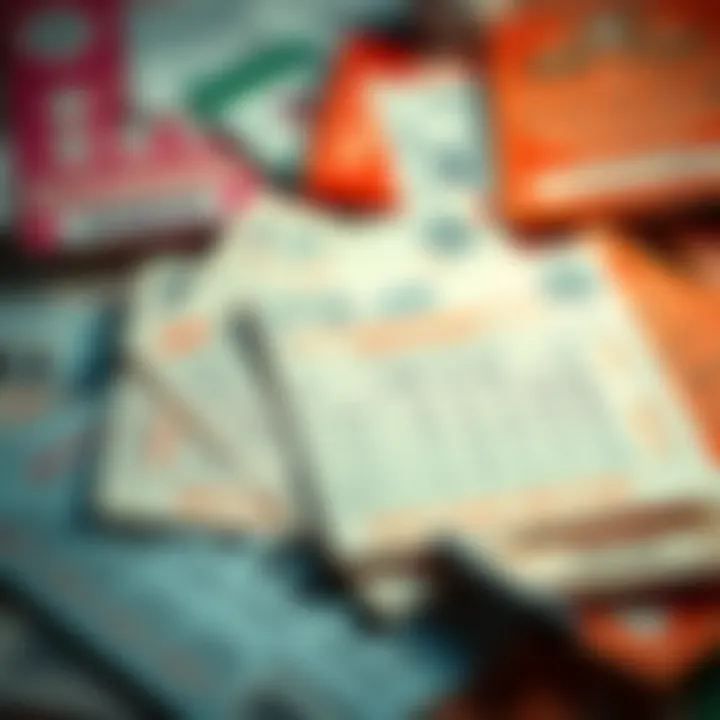 A collage of lottery tickets and sports betting slips