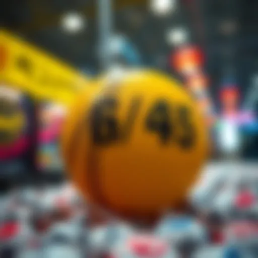 A visual representation of the Lotto 6/45 game in Korea