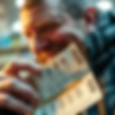 A close-up of a lottery ticket.