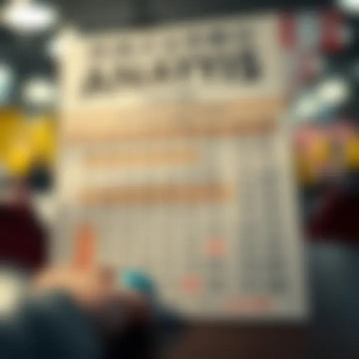 Analysis chart of winning lottery numbers