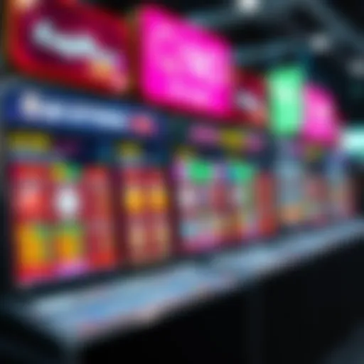 Diverse online lottery platforms showcasing user interfaces