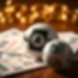 Illustration of Powerball logo and lottery tickets