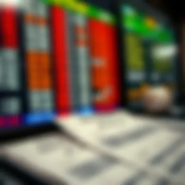 A close-up of betting slips and odds display