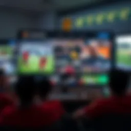 Live sports streaming interface showcasing various sports events