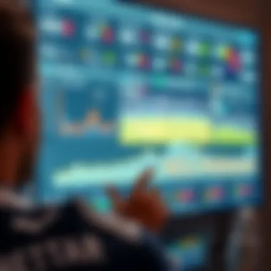 Analytics dashboard displaying real-time sports data