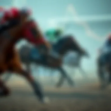 Visual representation of statistical methods applied in horse racing outcomes.