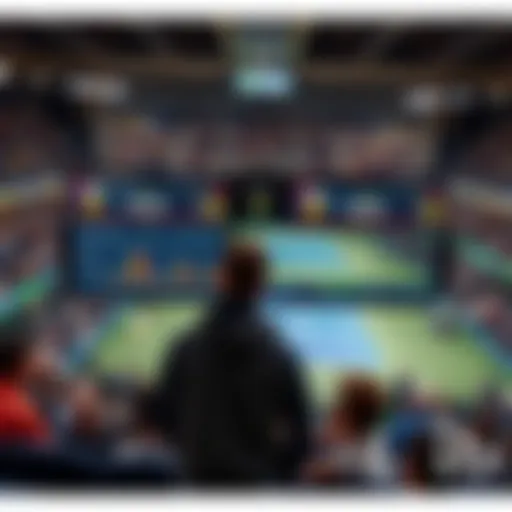 Dynamic tennis match broadcast showcasing real-time statistics