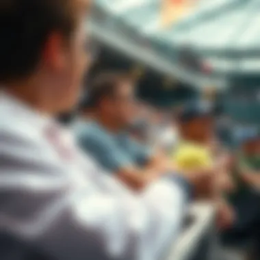 Fan Engagement in Live Tennis Matches Engaged fans interacting during a live tennis match