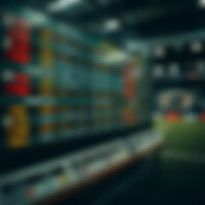 Strategic Betting Options A strategic betting board representing various betting options