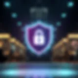 A digital shield symbolizing online security