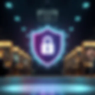 A digital shield symbolizing online security