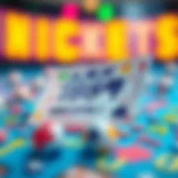 A visual representation of a lottery ticket with vibrant colors and symbols of luck.