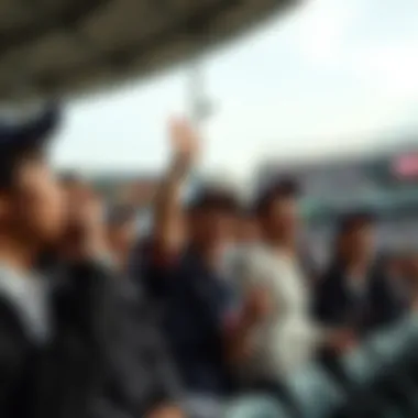 Local fans cheering passionately during a baseball match